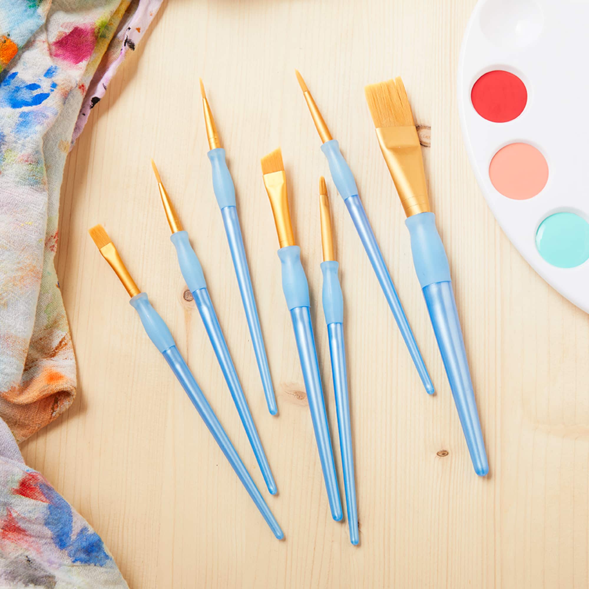 Golden Taklon Angular Brush Super Value Pack By Craft Smart®